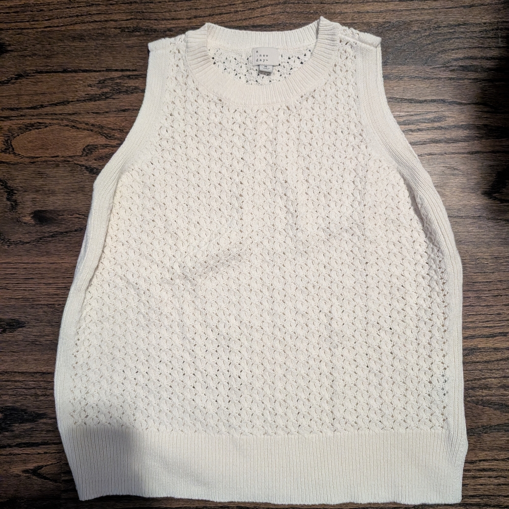 A New Day Cream Ribbed Sleeveless Tank Top